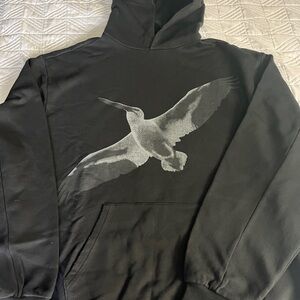 Black Hoodie with Bird Design